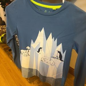 Mini Boden long sleeve winter themed shirt. Boys size 8-9, excellent condition